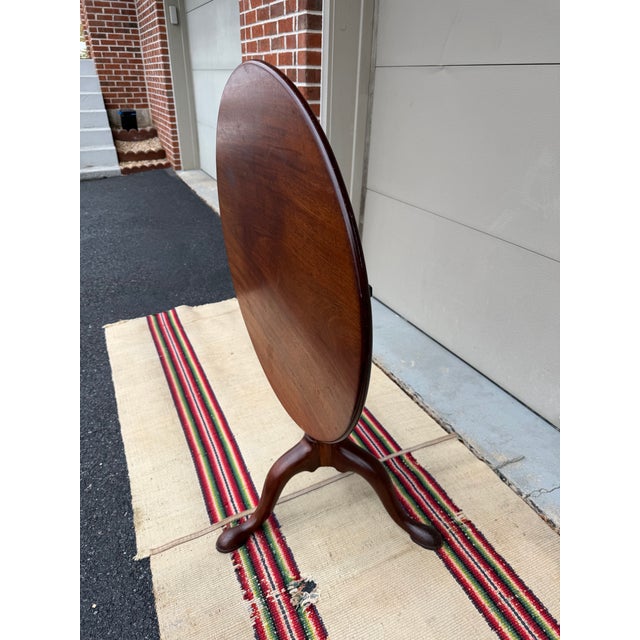 American A Very Nice Antique English Mahogany George III Mahogany Tilt Top Tea Table, Circa 1780's For Sale - Image 3 of 11