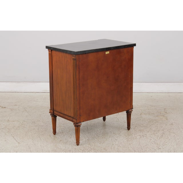 Pair Maitland Smith Marble Top Neoclassical Commode Chests For Sale - Image 16 of 18