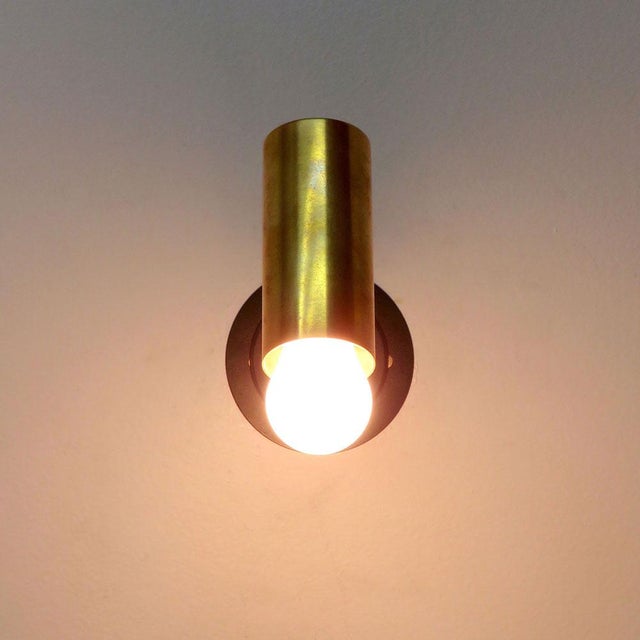 Brass Pair of Boris Lacroix Wall Lights, 1950 For Sale - Image 8 of 10
