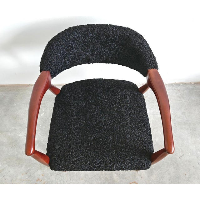 Mid-Century Modern Armchair Upholstered in Astrakhan Fur, Yugoslavia, 1960s For Sale - Image 10 of 14