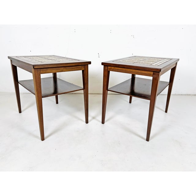 1960s C. 1960s Danish Rosewood and Tile End Tables For Sale - Image 5 of 9