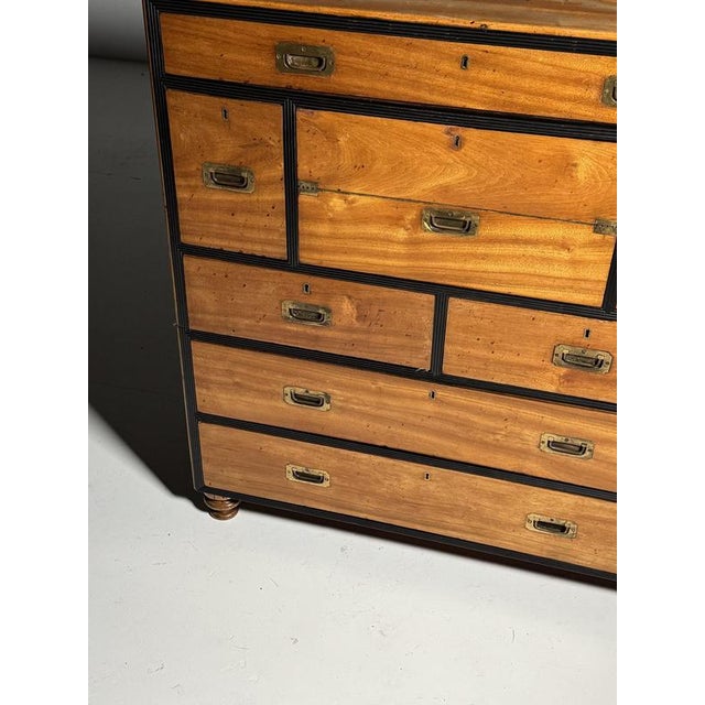 2000 - 2009 Antique Campaign Chest of Drawers, 1800s For Sale - Image 5 of 18