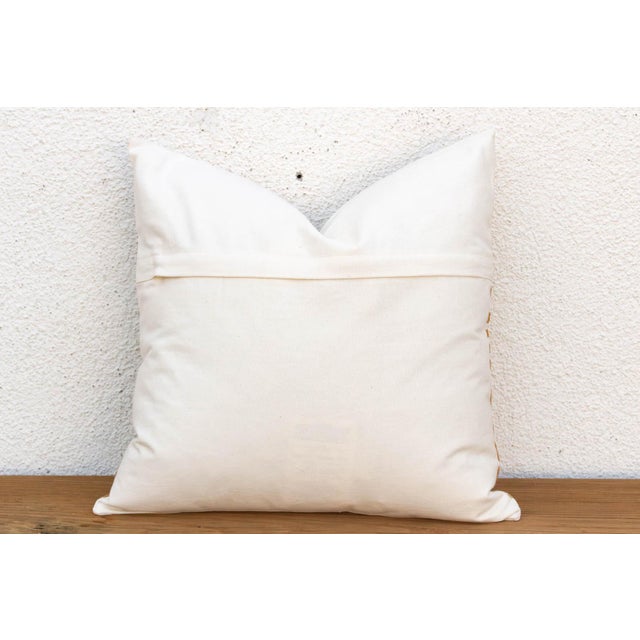 18"sq Gold & White Medallion Suzani Pillow Cover For Sale In Los Angeles - Image 6 of 7