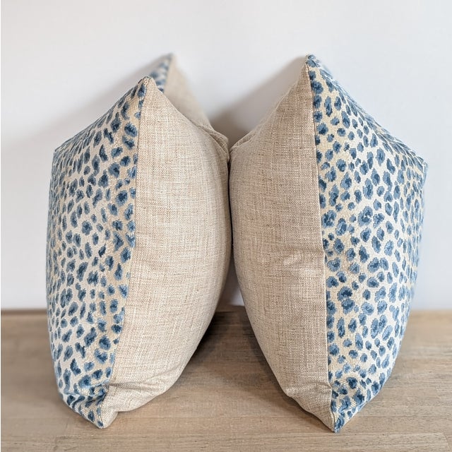 English Cowtan & Tout Ocelot 20" Pillows in Azure For Sale - Image 3 of 8