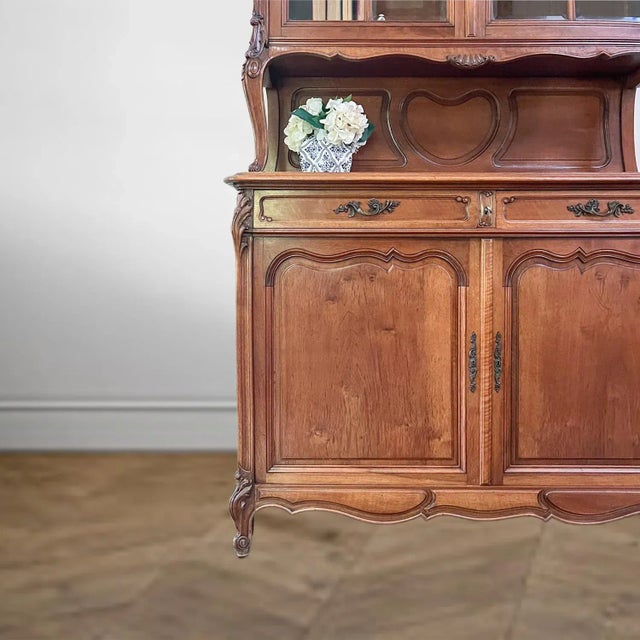 Wood Louis XV Rococo 1800's China Cabinet Buffet For Sale - Image 7 of 12