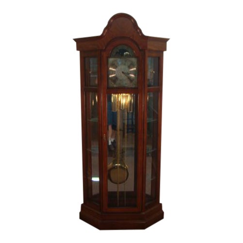 Ridgeway Cherry Curio Grandfathers Clock Chairish