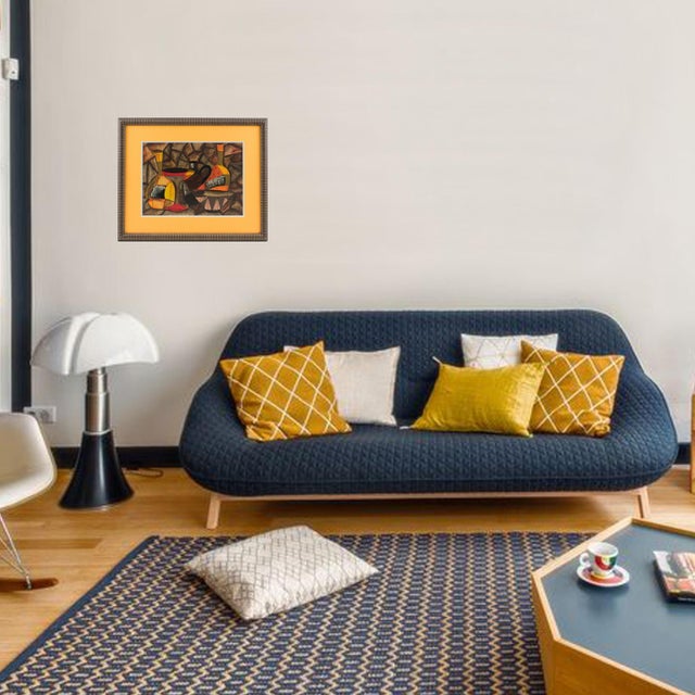 Cubist Still Life Gouache Painting by a Derek Ching, Late 20th Century For Sale - Image 10 of 12