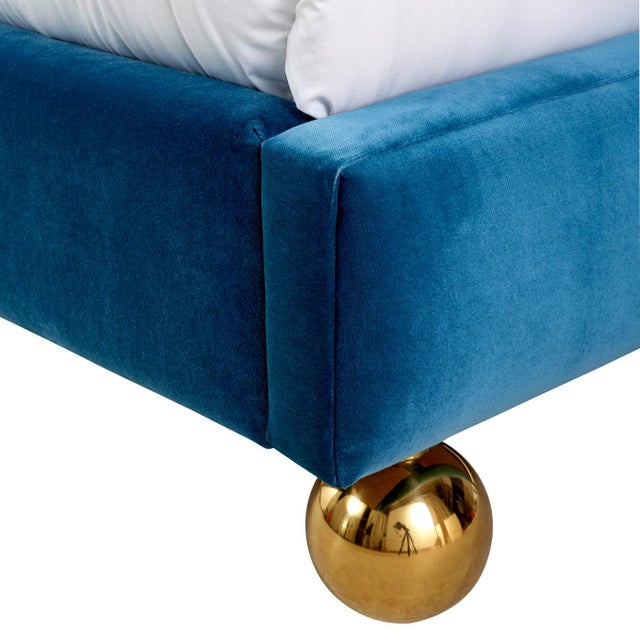 Metal Jonathan Adler Ripple Queen Bed, Venice Peacock For Sale - Image 7 of 11