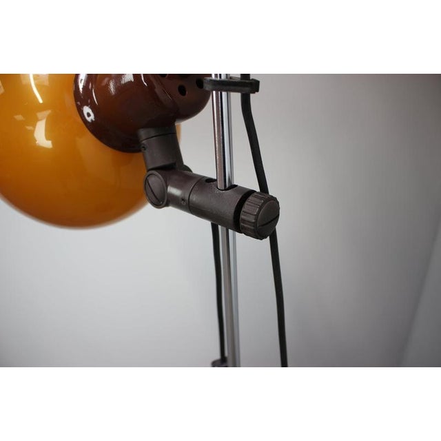1970s Hungarian Space Age Adjustable Double Floor Lamp in Orange and Brown Chrom, 1970s For Sale - Image 5 of 13
