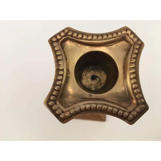 Brass Brass Candlesticks - a Pair For Sale - Image 8 of 8