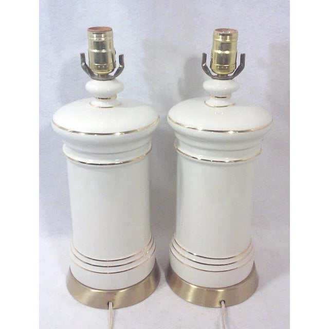 Mid-Century Modern Vintage Ceramic Apothecary Table Lamps-A Pair For Sale - Image 3 of 4