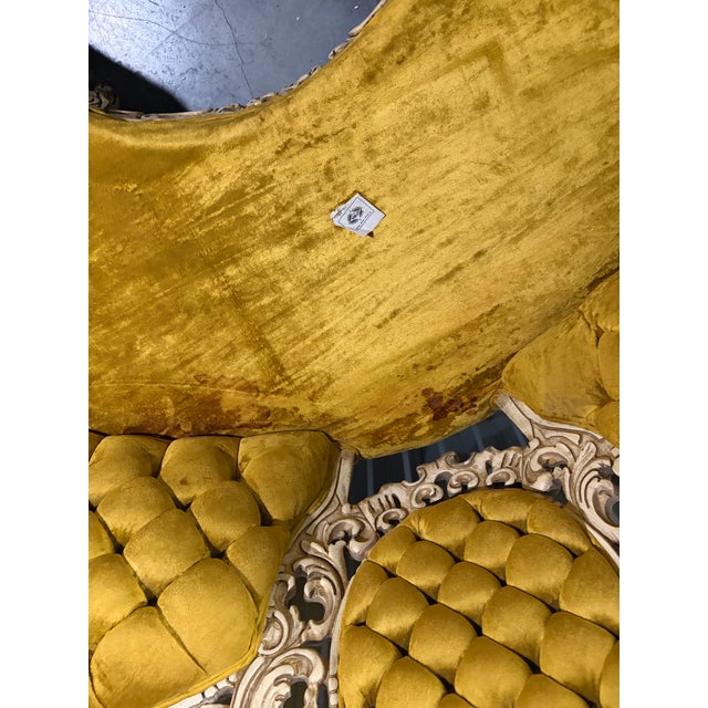 Mid 19th Century Monumental Rococo Revival Carved Sectional Sofa in Golden Velvet For Sale - Image 12 of 12