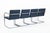 Knoll Mid Century Modern Blue Leather Brno Arm Chairs by Mies Van Der Rohe for Knoll, Set of 4 For Sale - Image 4 of 16