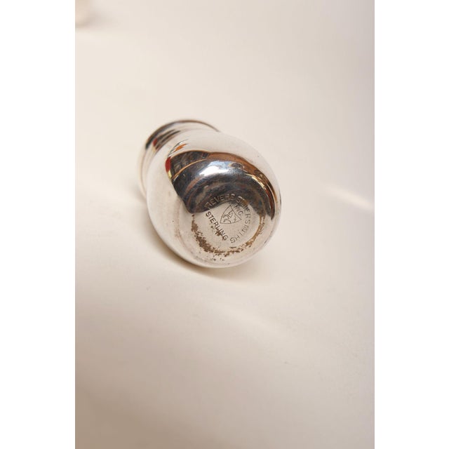 1930s Art Deco 8 Sterling Silver Salt Shakers by Revere and JWW With Retailer Georg Jensen Box For Sale - Image 17 of 17