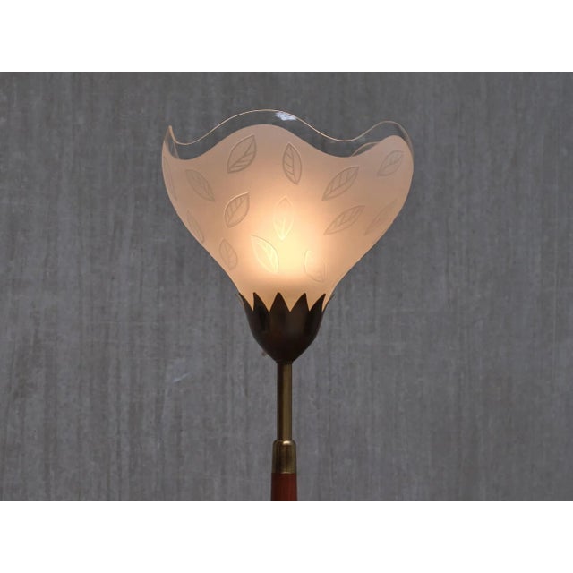 1950s Vintage Swedish Floor Lamp in Mahogany by Carl Fagerlund for Orrefors, 1950s For Sale - Image 5 of 15