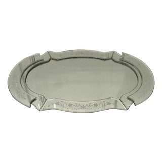 Venetian Art Deco Cut Glass Mirror Wine Tray, 1930s For Sale