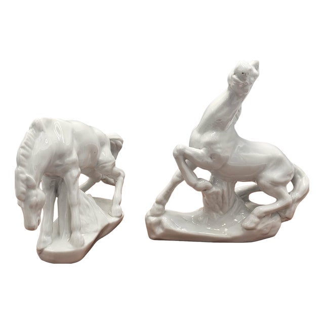 Porcelain Horse Figurine, 1970s, Set of 2 For Sale