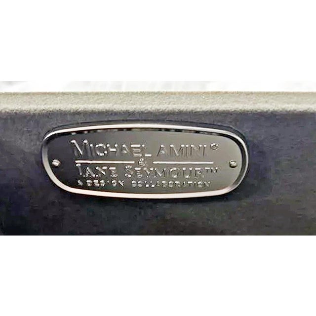 A study in silver with this Hollywood Regency nightstand or end table designed by Jane Seymour for Michael Amini, silver...