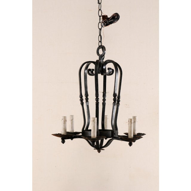 Mid 20th Century French Hand-Forged Chandelier For Sale - Image 9 of 9