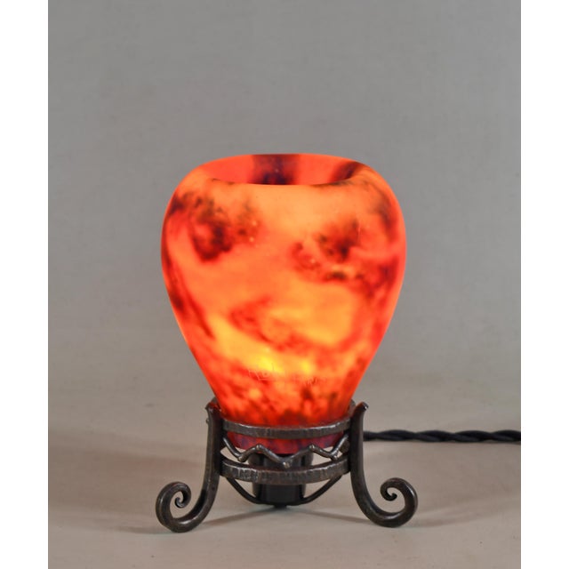 Daum French Art Deco Incense Burner Night Lamp by Robj Daum - 1925 France For Sale - Image 4 of 11