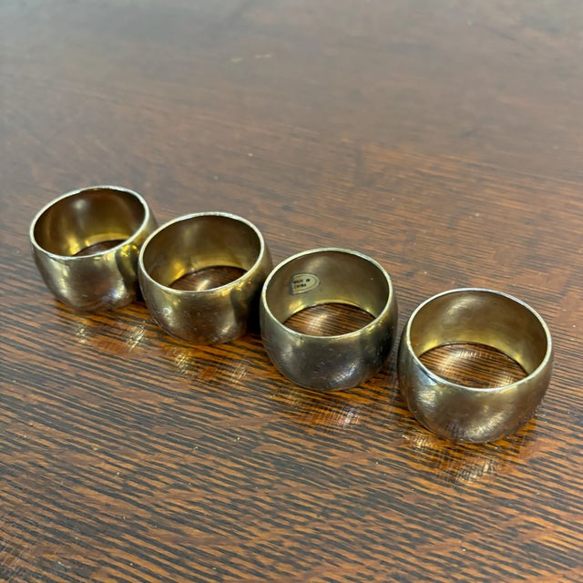 Vintage Brass Napkin Rings - Set of 4 For Sale - Image 4 of 6