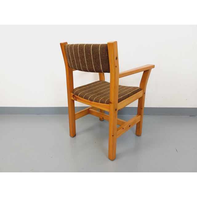 Wood Vintage Armchair in Pine and Upholstery, 1980s For Sale - Image 7 of 15