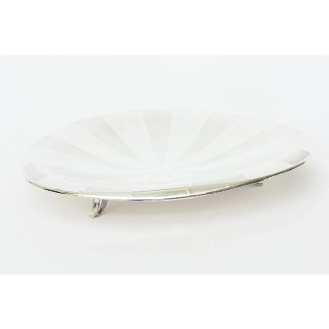 Vintage Silver-Plate Footed Bowl Mid Century Modern For Sale - Image 11 of 11