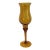 Vintage Amber Tall Stem Glass Candle Holder For Sale