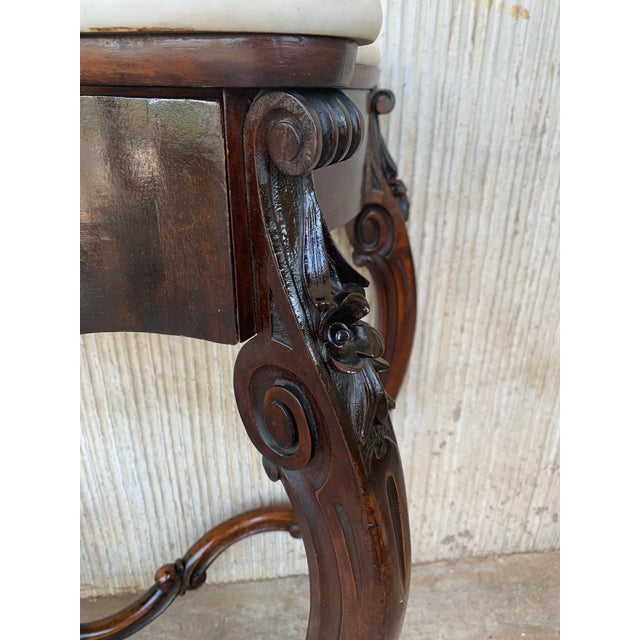 19th French Regency Carved Walnut Console Table With Drawer For Sale - Image 11 of 13
