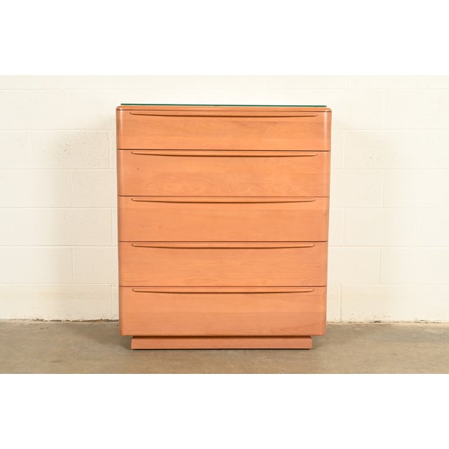Heywood-Wakefield Heywood Wakefield Mid-Century Modern Solid Birch Five-Drawer Highboy Dresser, 1965 For Sale - Image 4 of 18