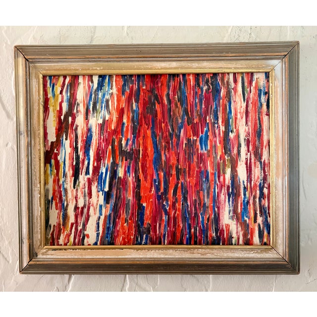Mid-Century Modern Mid 20th Century Original Mid-Century Modern Abstract Oil Painting, Framed For Sale - Image 3 of 13