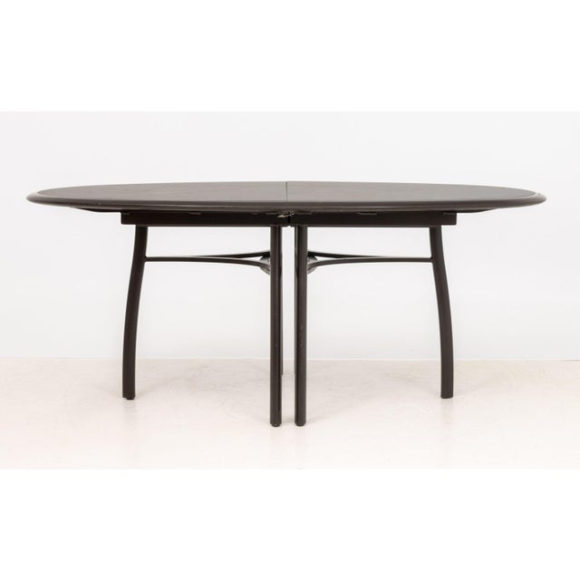 Contemporary Oval Ebonized Wood Dining Table For Sale In New York - Image 6 of 7