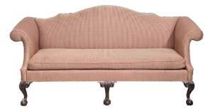 Late 20th Century Kittinger Mahogany Williamsburg Style Chippendale Style Sofa Claw and Ball Feet