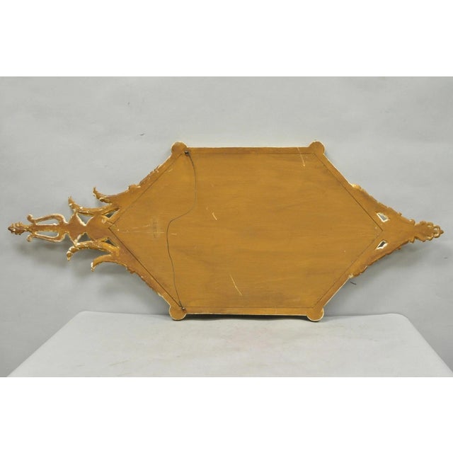 Vintage Italian Neoclassical Style Cream & Gold Gilt Carved Wood Wall Mirror For Sale - Image 14 of 16