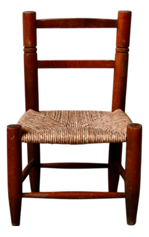 Brutalist Childrens Chair in Straw, 1970s