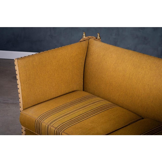 Vintage Green and Yellow Velvet Knole Sofa, 1950s For Sale - Image 10 of 16