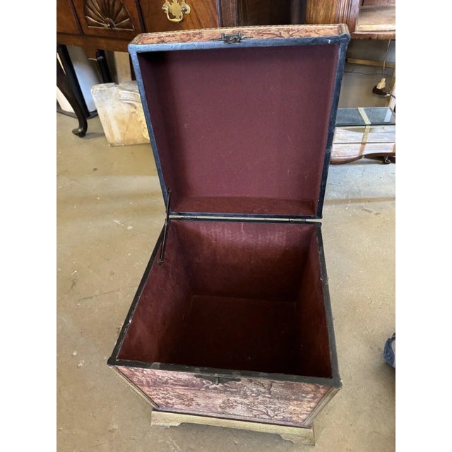 Vintage Monkey Themed Velvet Lined Sewing or Storage Caddy Chest For Sale - Image 10 of 10