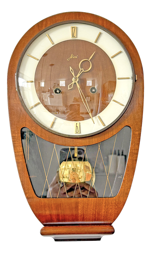 Mid-Century Modern Wall Clock with Hermle Movement from Haid, 1950s