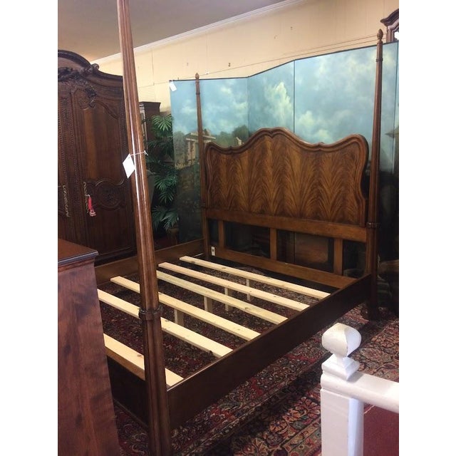 Wood King Size Bed, Poster Bed, Attributed to Century Furniture For Sale - Image 7 of 16