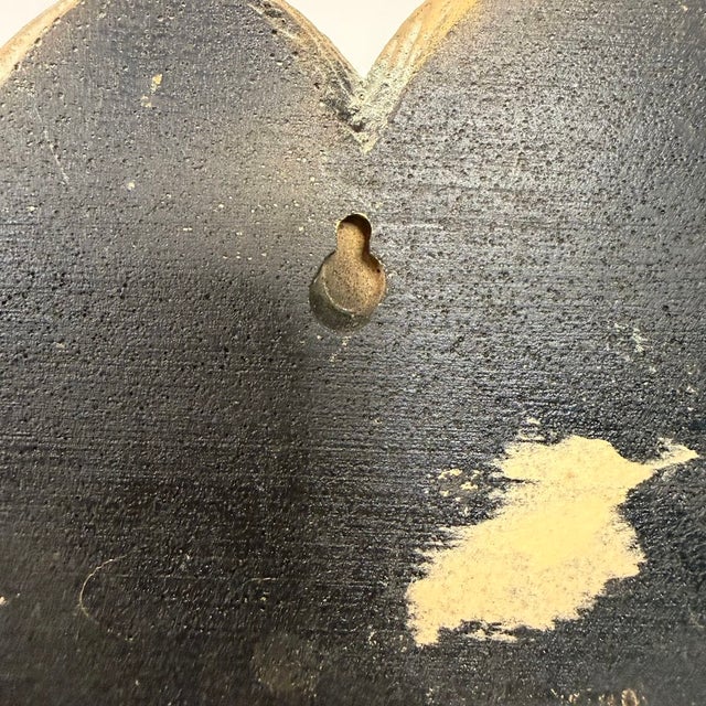 Gold Vintage Gold Cherub Angel Wall Plaque Double Winged Putti Relief Sculpture 10in For Sale - Image 8 of 13