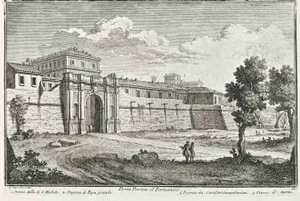 After Giuseppe Vasi, Porta Portese, Etching, Late 18th Century