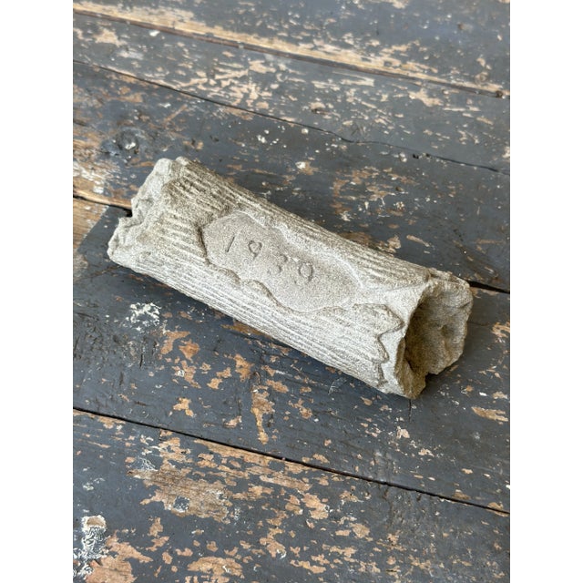 Stone Vintage Memento Mori Carved Stone Log Inscribed, "1939" For Sale - Image 7 of 14