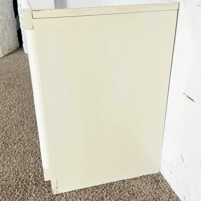 Dixie Boho Chic White “Wicker Weve” Nightstand by Dixie For Sale - Image 4 of 10