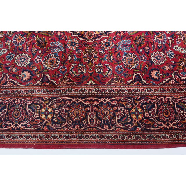 1940s Hand-Knotted Vintage Sarouk Rug in Rich Red Palette -4' 5'' X 6' 11'' For Sale - Image 4 of 9