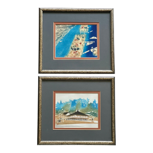 Pair of Vintage Japanese Woodblock Prints, Nenjiro Inagaki (1902-1963)
