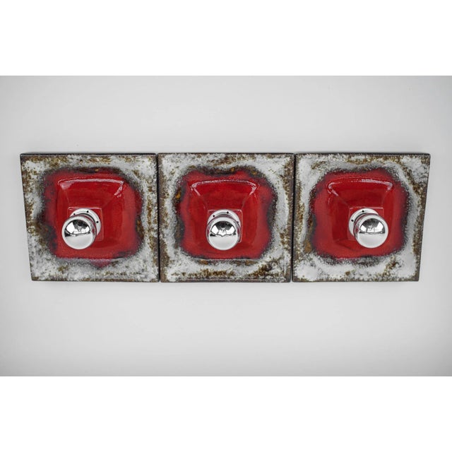 Space Age Ceramic Wall Lamps, Germany, 1960s, Set of 3, in Very Good conditions. Designed 1960 to 1969 Up to 250V...