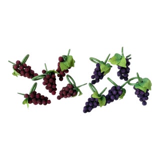 Set 10 Napkin Rings Beaded Fruit Grapes For Sale