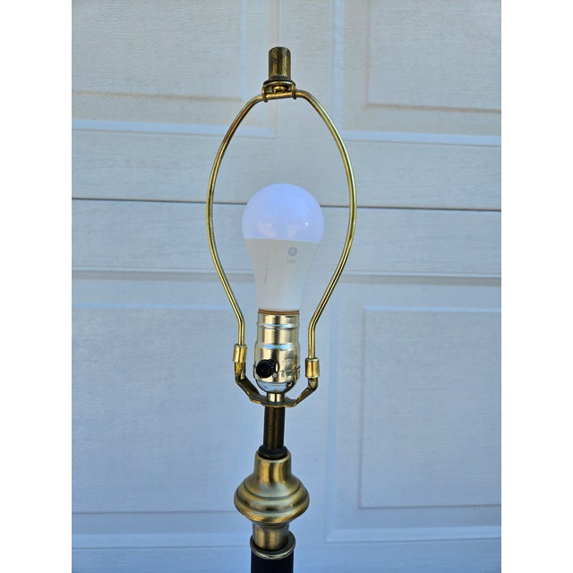 Late 20th Century Blue and Brass Lamps - a Pair For Sale - Image 10 of 16