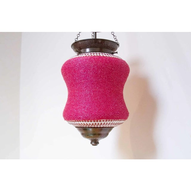 Amaranth Beaded Pendant Lamp For Sale - Image 4 of 6
