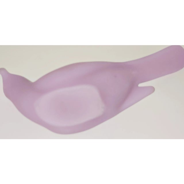 Fenton Art Glass Company 1970s Fenton Styled, Art Glass “Bird of Happiness” – Lavender Satin For Sale - Image 4 of 5